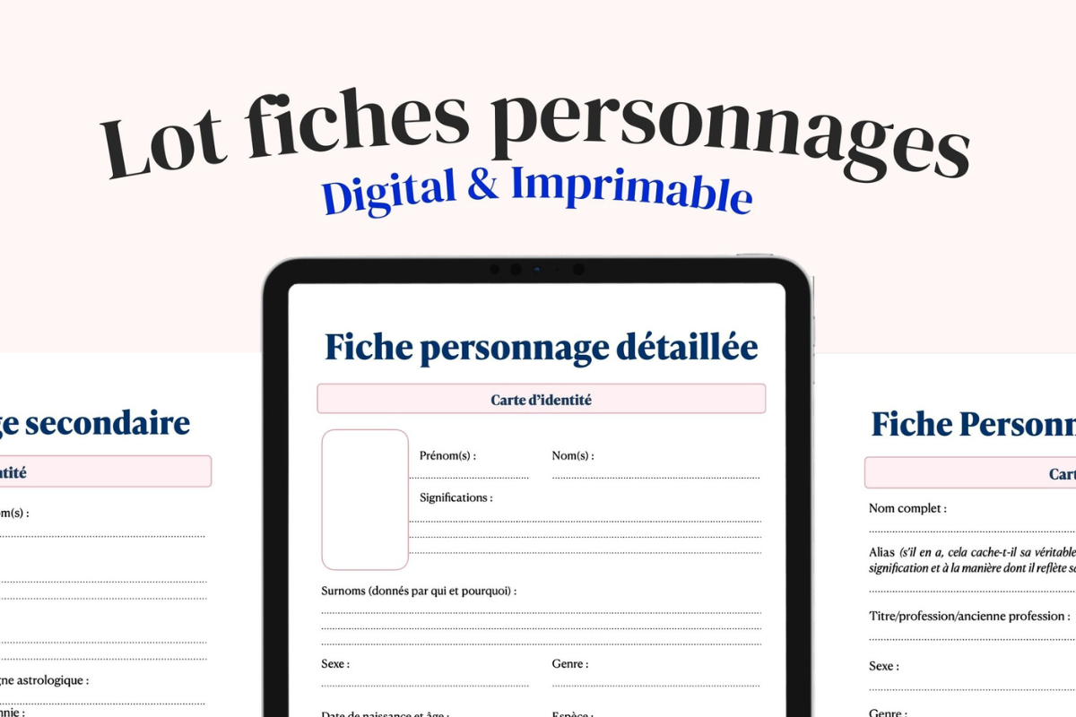 Lot de Fiches Personnages Romans en Français (PDF gratuit !)