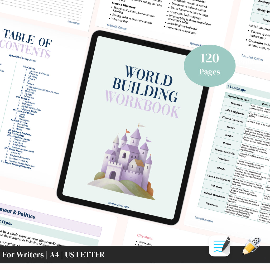 Fantasy WorldBuilding Workbook (120 Pages)