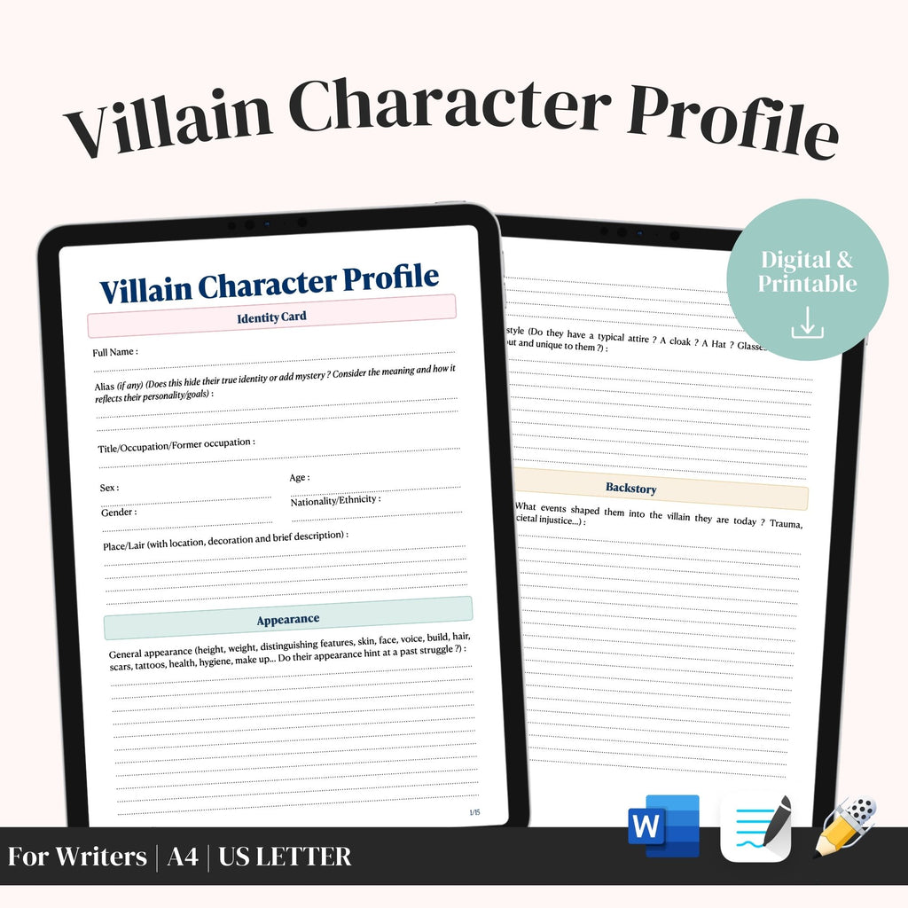 Villain Character Sheet
