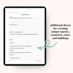 Character Sheet & Worldbuilding Workbook Bundle