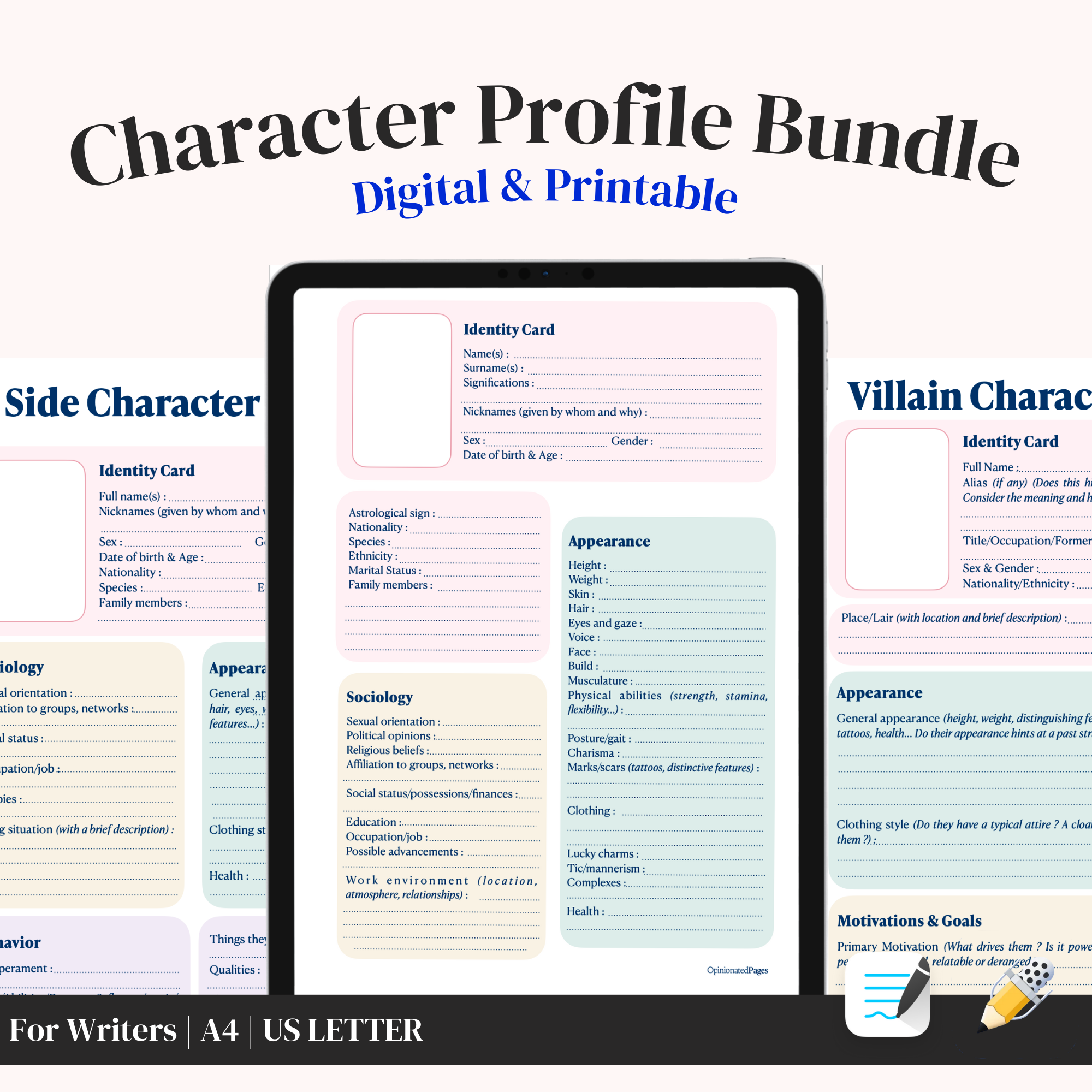 Character Profile Sheet Bundle