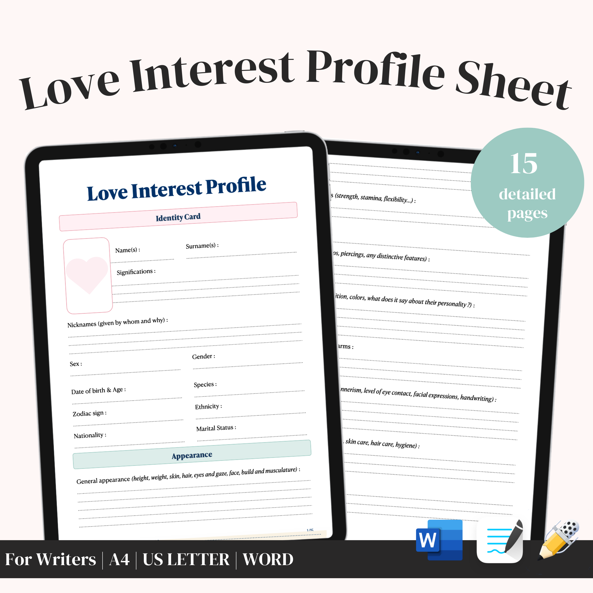 Love Interest Character Sheet