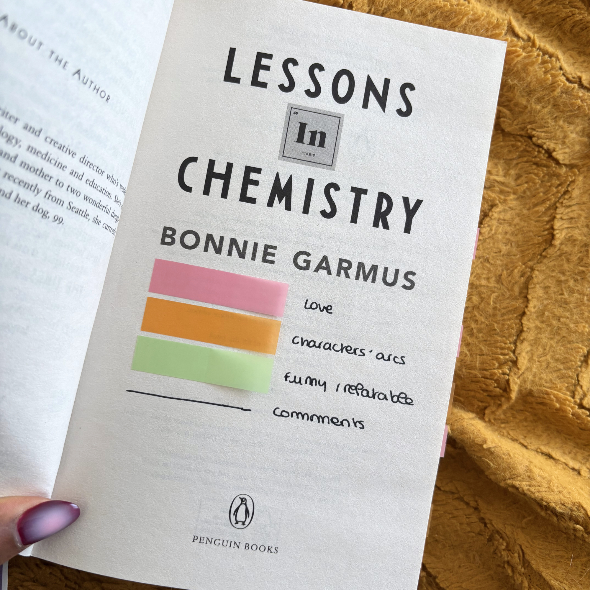 Lessons in Chemistry Annotated Book