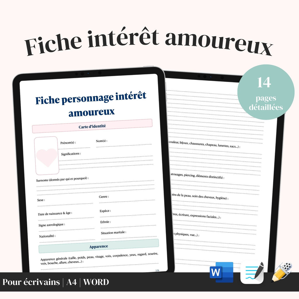 Fiche Personnage Amoureux
