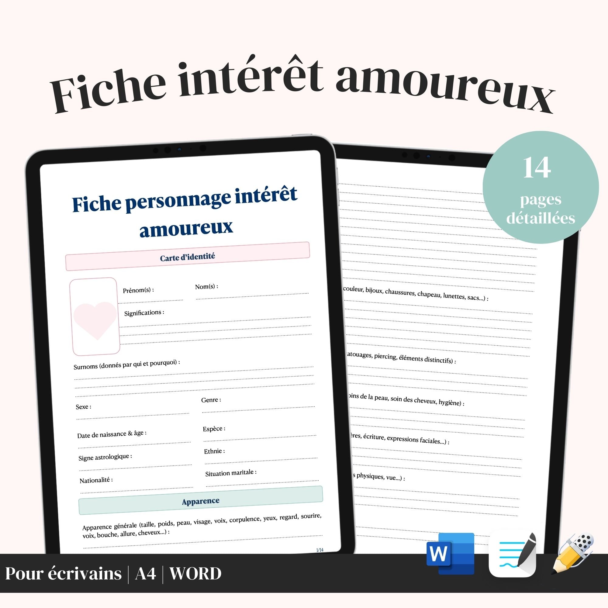 Fiche Personnage Amoureux