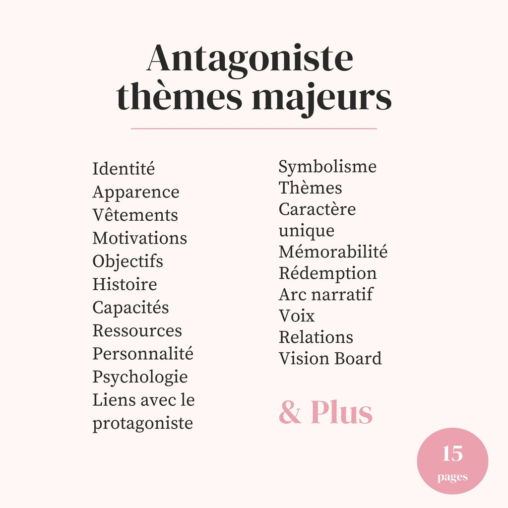 Lot Fiches Personnages