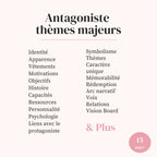 Lot Fiches Personnages