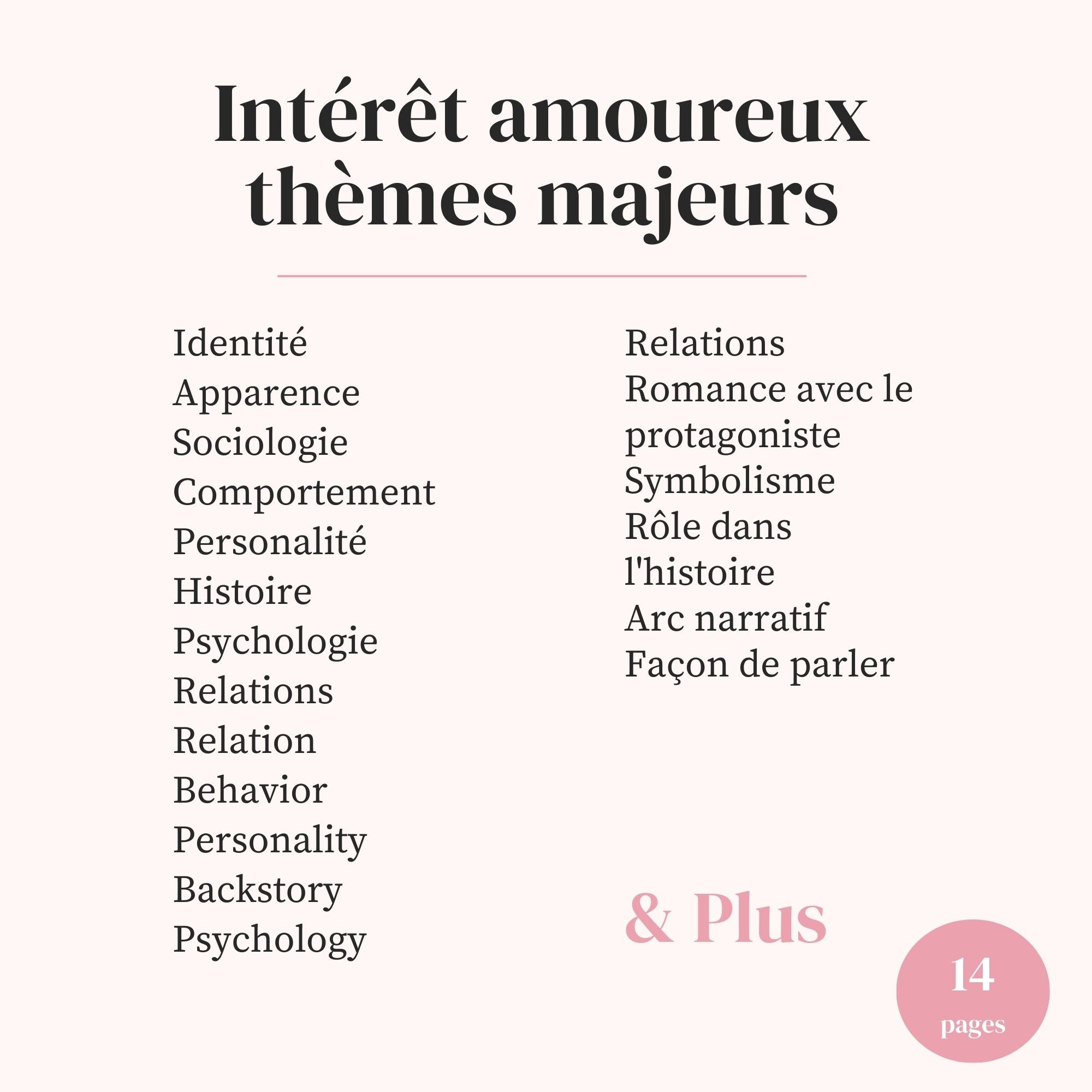 Lot Fiches Personnages