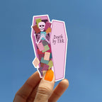 Death by TBR Coffin Sticker