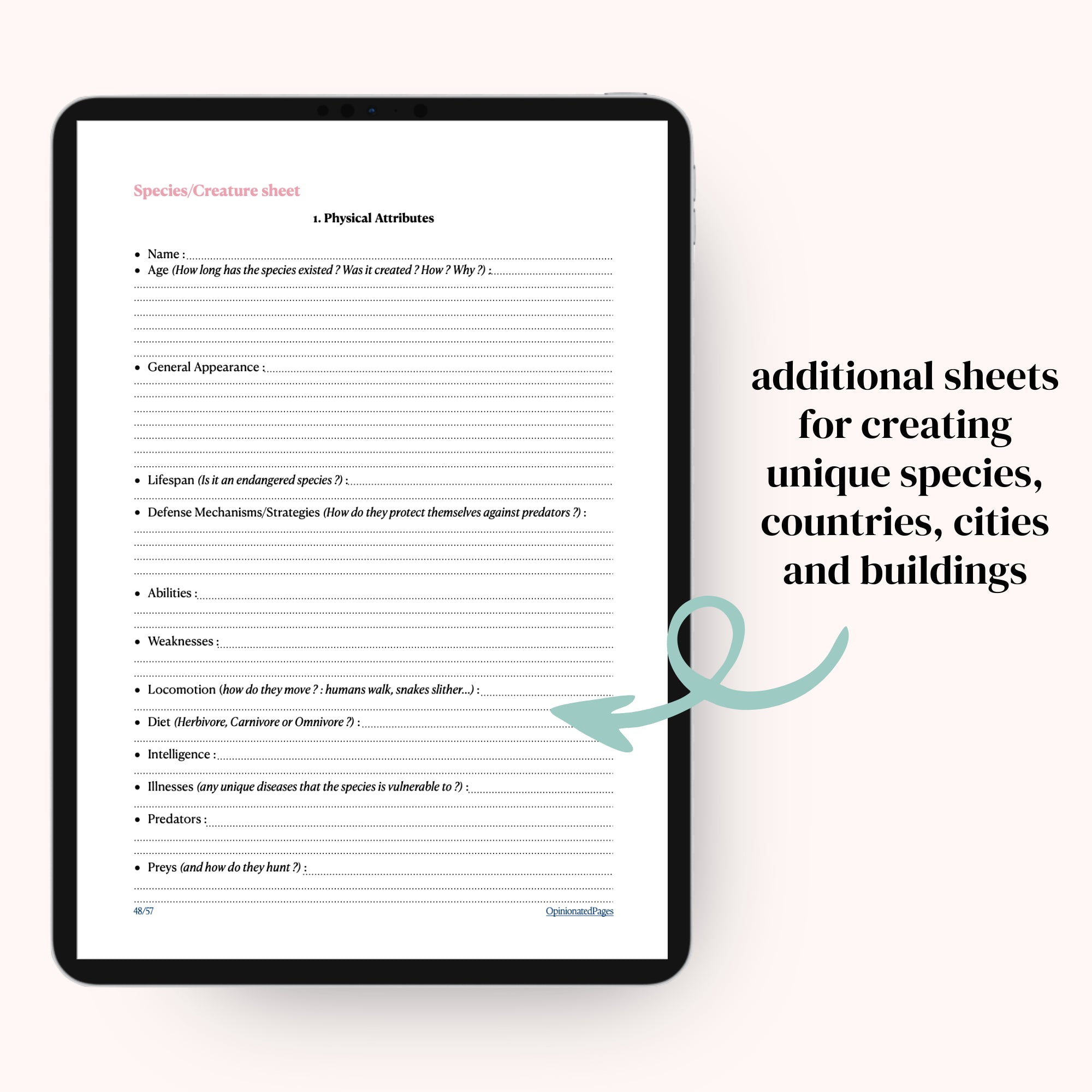 Fantasy WorldBuilding Workbook (120 Pages)