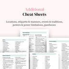 Character Sheet & Worldbuilding Workbook Bundle