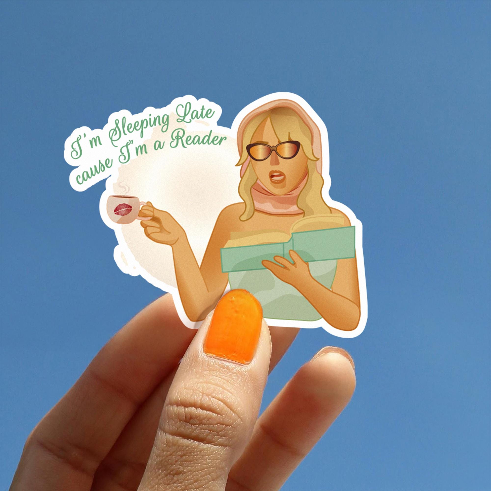 Readers Sleep Late Sticker