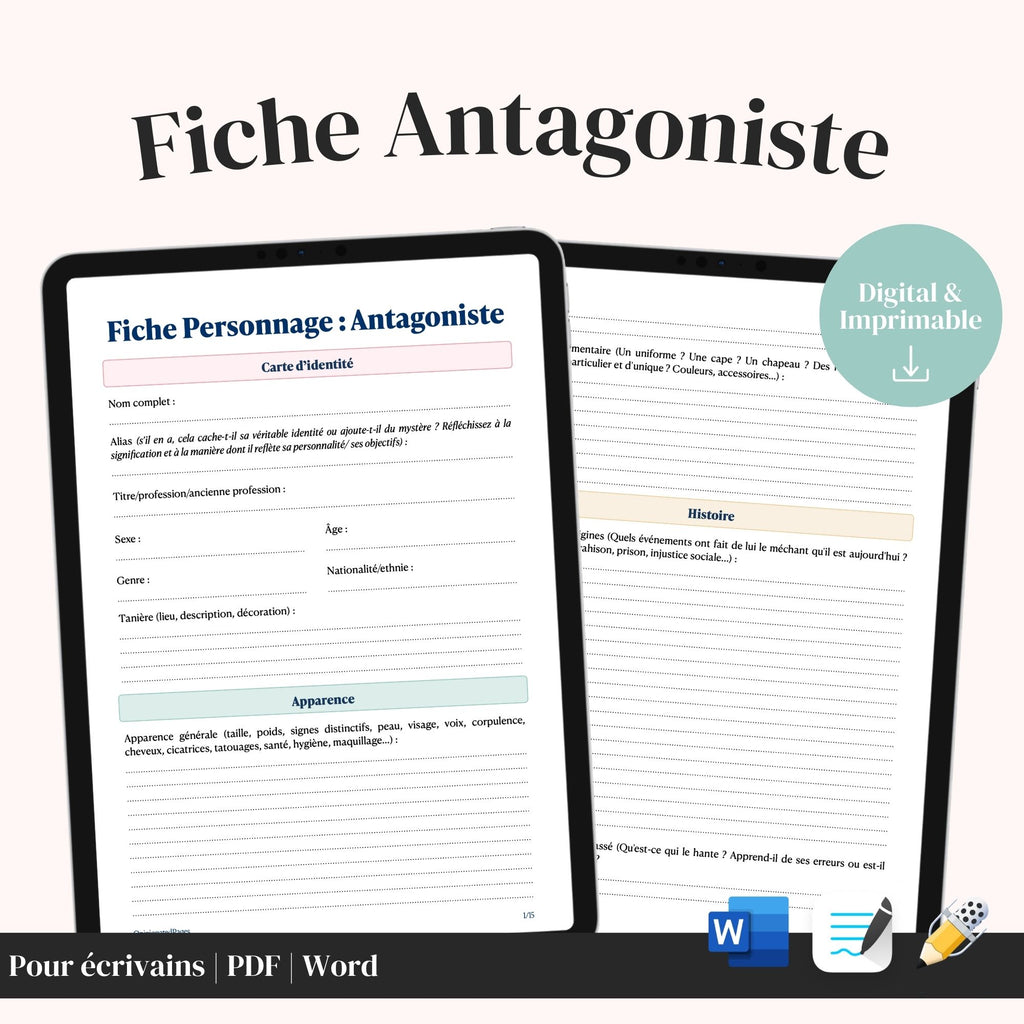 Fiche Personnage Antagoniste