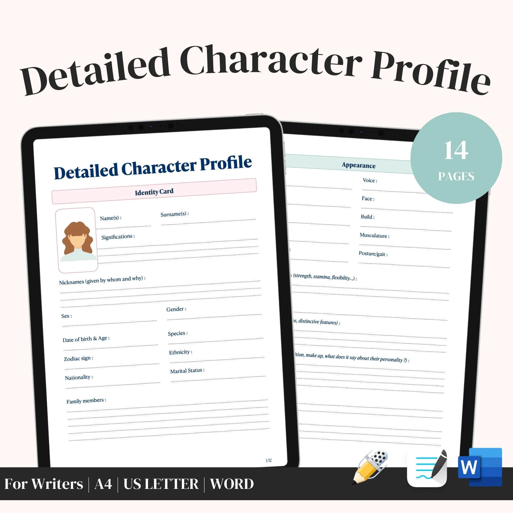 Main Character Profile Sheet