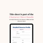Side Character Profile Sheet