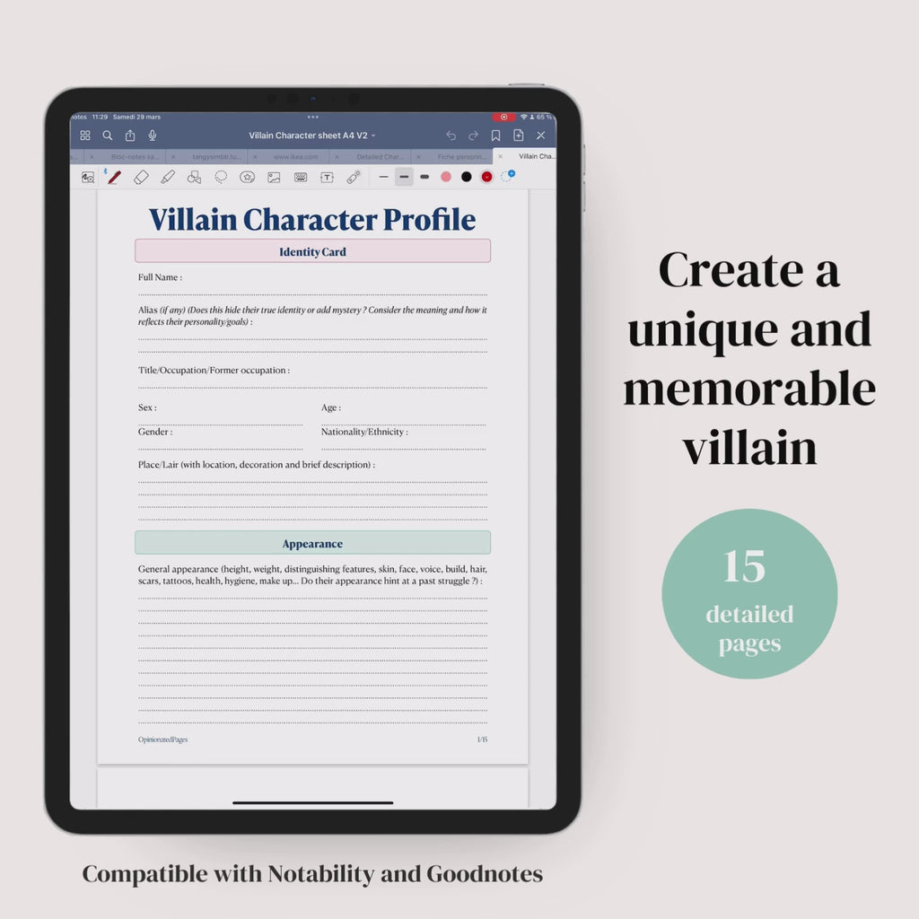 Villain Character Sheet