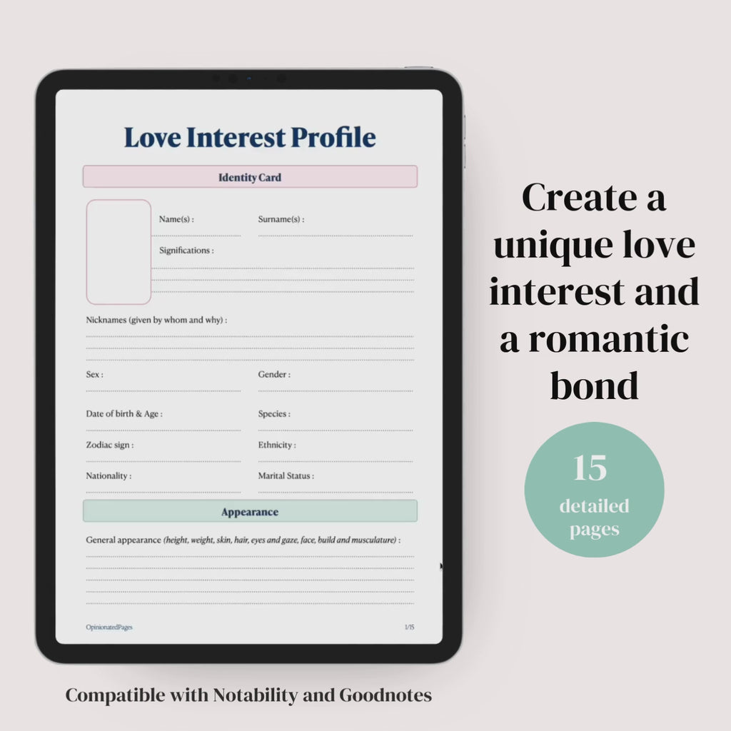 Love Interest Character Sheet